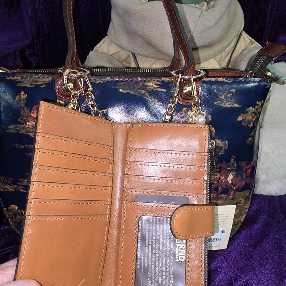 Patricia Nash Fairford Leather Satchel NWOT & Nash Wallet NWT - Picture 10 of 12